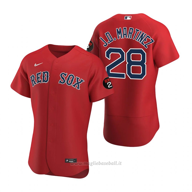 Maglia Baseball Uomo Boston Red Sox J.d. Martinez Autentico Rosso